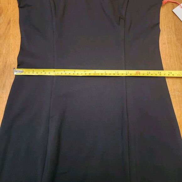 Open Edit Black Off the Shoulder Bodycon Mini Dress Small Stretch LBD Cocktail - Picture 9 of 10